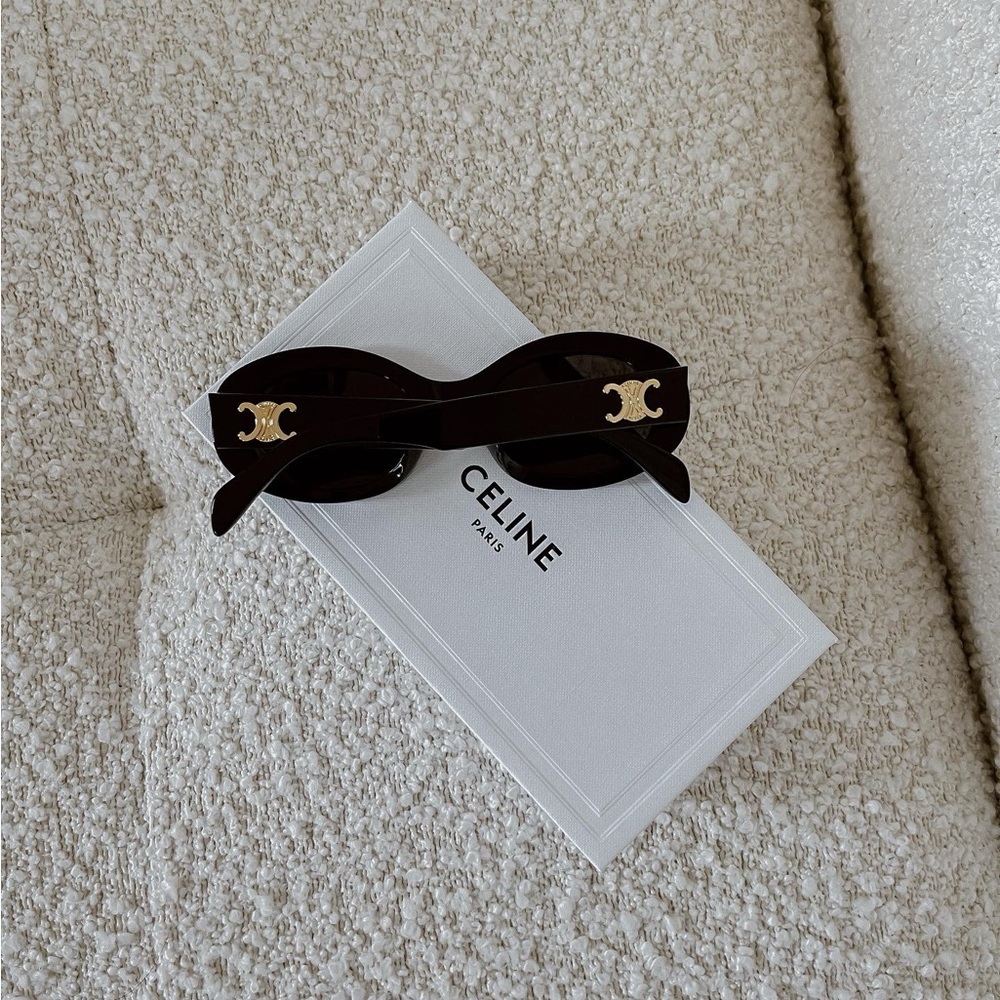 CELINE TRIOMPHE 01 SUNGLASSES IN ACETATE BLACK